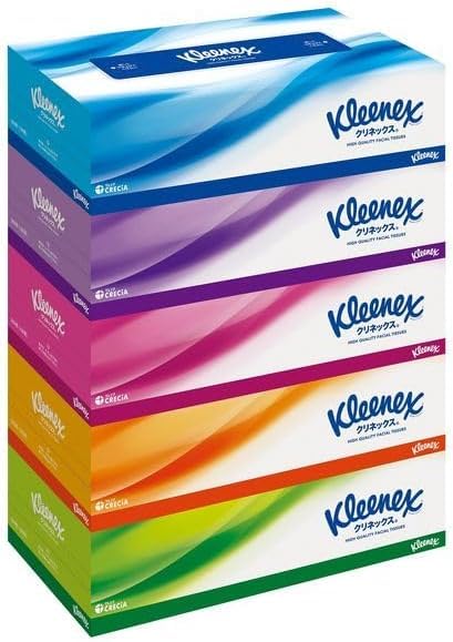 Kleenex Tissues count x 5 boxes x 2 KLEENEX Box Tissue Paper with Original Tissue (180 sets)