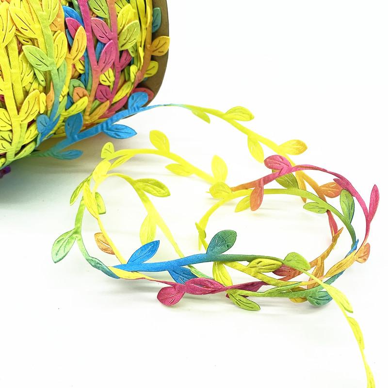 10M Silk Leaf-Shaped Handmake Artificial Green Leaves Hanging Vines Wedding Decoration DIY Wreath Gift Scrapbooking Craft