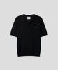 Ssei Essential Cable Open Collar Short Sleeve Knit Black