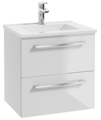Bathroom Cabinet with Sink 50 Cm, Hanging, White, Soft-close Pinia