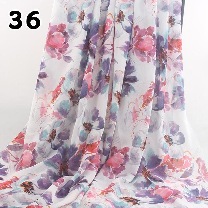 1M 75D Retro Flower Chiffon Fabric Breathable Thin And Light Draped Fairy Designer Fabric For Diy Sewing Summer Dress Shirts