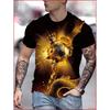 Modisches Herren-Rundhals-Kurzarm-3D-Casual-Farbprint-Casual-Kurzarm-Rundhals-T-Shirt