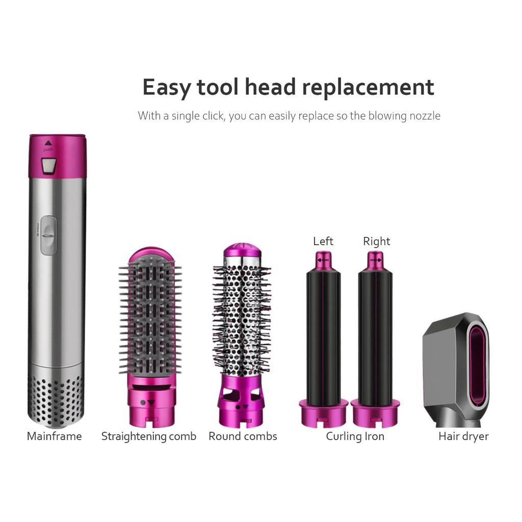 Multifunctional Electric Hair Dryer Automatic Curling Iron Curling Iron Hot Air Straight Hair Comb 5 In 1