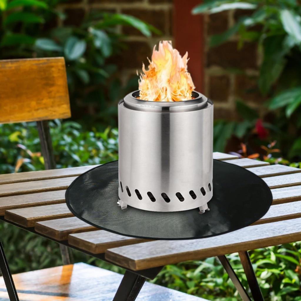 Kaminmatte, Feuer unter dem Grill, runder Tisch, Bodenschutz, Teppich für den Hinterhof