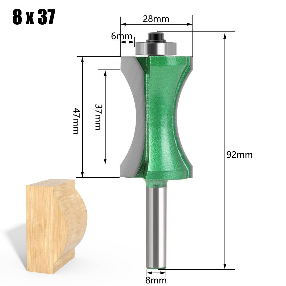 4-Piece Set of 8-handle Arc Cutter Woodworking Milling Cutter Flat Bottom Arc Cutter Arc Cutter Arc Cutter Woodworking Milling Cutter Slotting Cutter