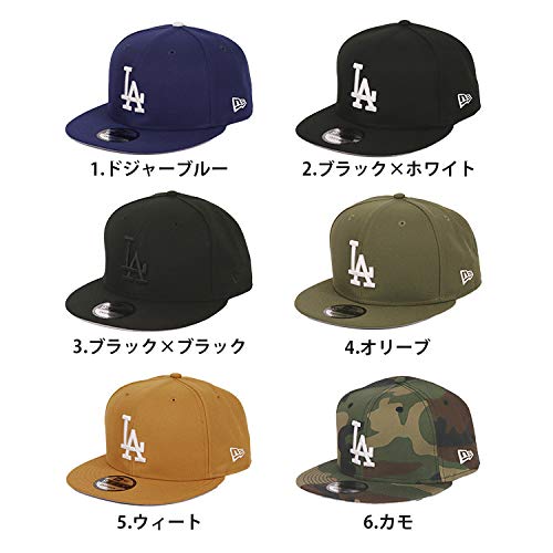 New Era Dodgers 9FIFTY Snapback Cap, Men's LA Baseball Cap, All Black [Parallel Import]