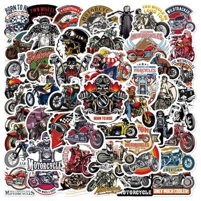 10/50PCS Coole Retro Motorrad Aufkleber Vintage Helm Graffiti Aufkleber für DIY Gepäck Laptop Fahrrad Aufkleber