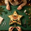 Unique Christmas Tree Accessories DIY Topper Star Kit with Faux Pearl & Rhinestone Materials, Santa Snowman Reindeer Festive Home Ornament Making