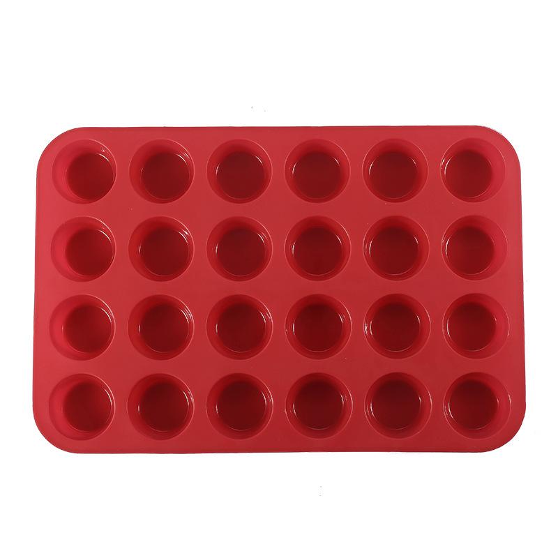 Silicone 24 series mini cake mold porous round Muffin cup baking tray jelly DIY baking mold