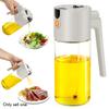 A25F-2-In-1 Oil For Cooking & Olive Oil Dispenser Bottle, 600Ml/21Oz Glass Oil Mister With Even & Adjustable Portion Control