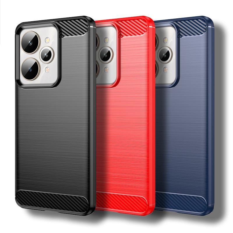 For Realme 15 Case For Realme 12 13 14T 14 15 Pro Cover Carbon Fiber Shockproof Silicone Bumper For Realme 15 14 14T 13 12 4G