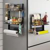 Large Capacity Refrigerator Magnetic Shelf Wall Mounted Seasoning Storage Organizer for Kitchen