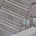 1pcs 5D Diamond White Lace Bow Nail Art Stickers Pearl Rhinestones Nail Decoration Adhesive Decals Slider DIY Accessory