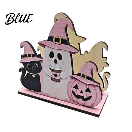 Cute Pumpkin Tissue Dispenser Halloween Wooden Napkin Holder Pastel Ghost Black Cat Tabletop Dispenser Desktop Storage Ornament Waterproof