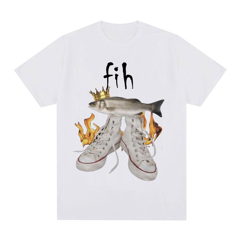 

Fih Funny Meme Fish T Shirts Men Women Fashion Vintage Oversized T-shirt Cotton Casual Short Sleeve T-shirts Streetwear 3XL