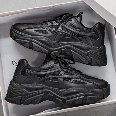 Spring Men's Shoes New Breathable Mesh White Shoes Men's Trendy Versatile Thick-soled Sneakers Casual Daddy's Trendy Shoes