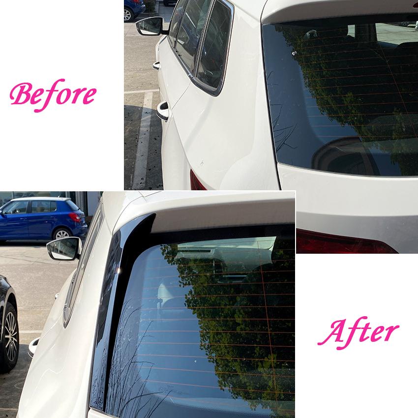 2 STÜCKE Für Skoda Karoq 2017- Heckscheibenabweiser Flügel Seiten-Splitter Spoiler Aufkleber Zierleisten Abdeckung Autozubehör Karosserie