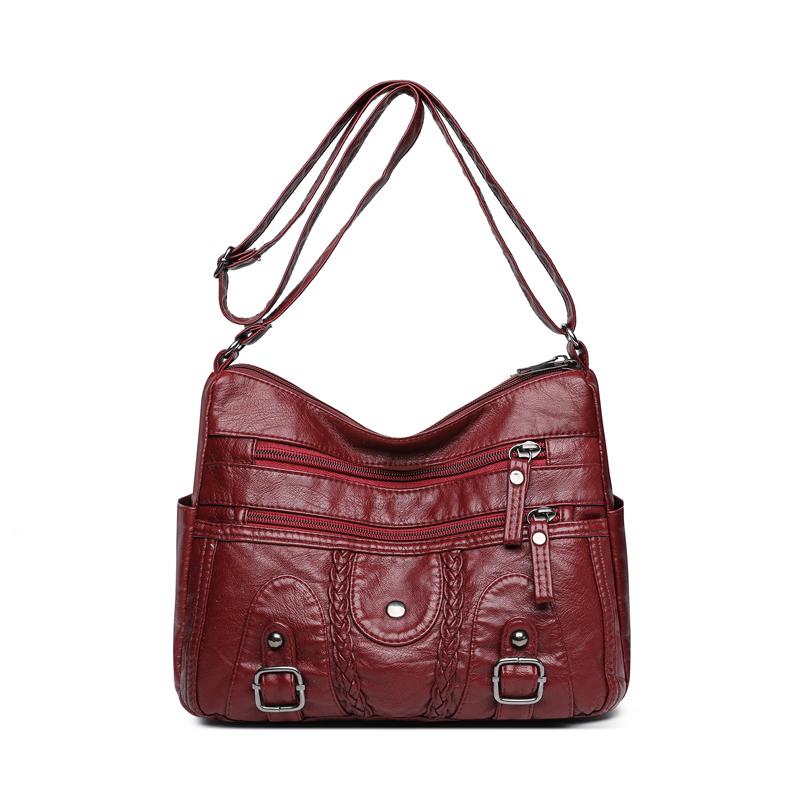 

Женская многослойная сумка через плечо большой вместимости для мам среднего и пожилого возраста красный