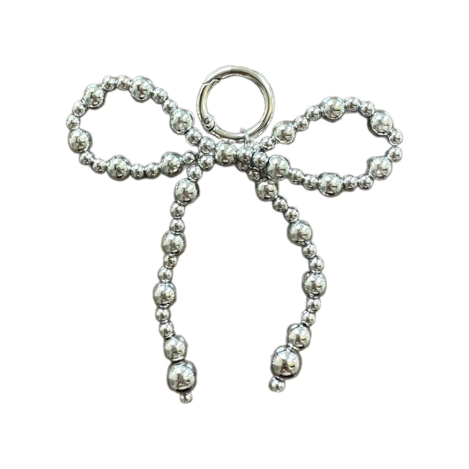 

Милый кулон-бантик, брелок ручной работы, подвеска для телефона, ювелирное украшение, модный и элегантный аксессуар для сумки 2 серебряный