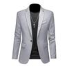 Automne Tendance Luxe Léger Homme Coupe Slim Costume Formel Subtilité Veste Décontracté Affaires Couleur Unie Revers Manches Longues Poches Costume