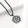 Collar con colgante de pentagrama de sol brillante de acero inoxidable, cadena con forma de caja con declaración de Dean sobrenatural, para parejas, mujeres y hombres