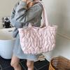 Large Capacity Quilted Heart Bag Korean Women's Handbag Casual Puffy Tote Bag  Girls