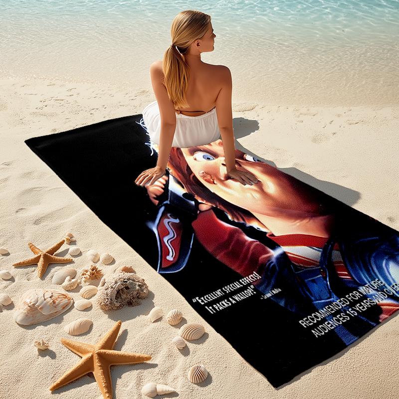 1pc Chucky3 Beach Towel, Comfortable and Thick, and Swimming/Bath/Picnic/Camping Towel, Suitable for Seaside Beaches