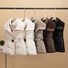 New Loose Down Cotton Vest Women's Short Spliced Lamb Wool Vest Waist Jacket