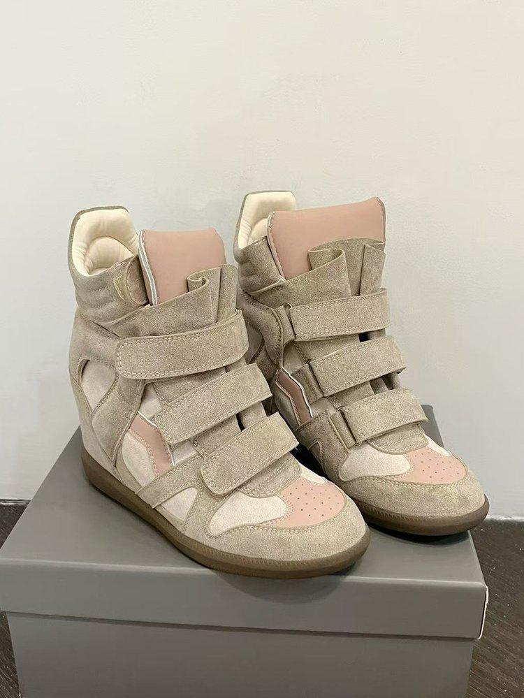 Women`s Frosted Leather High-Top Sneakers with