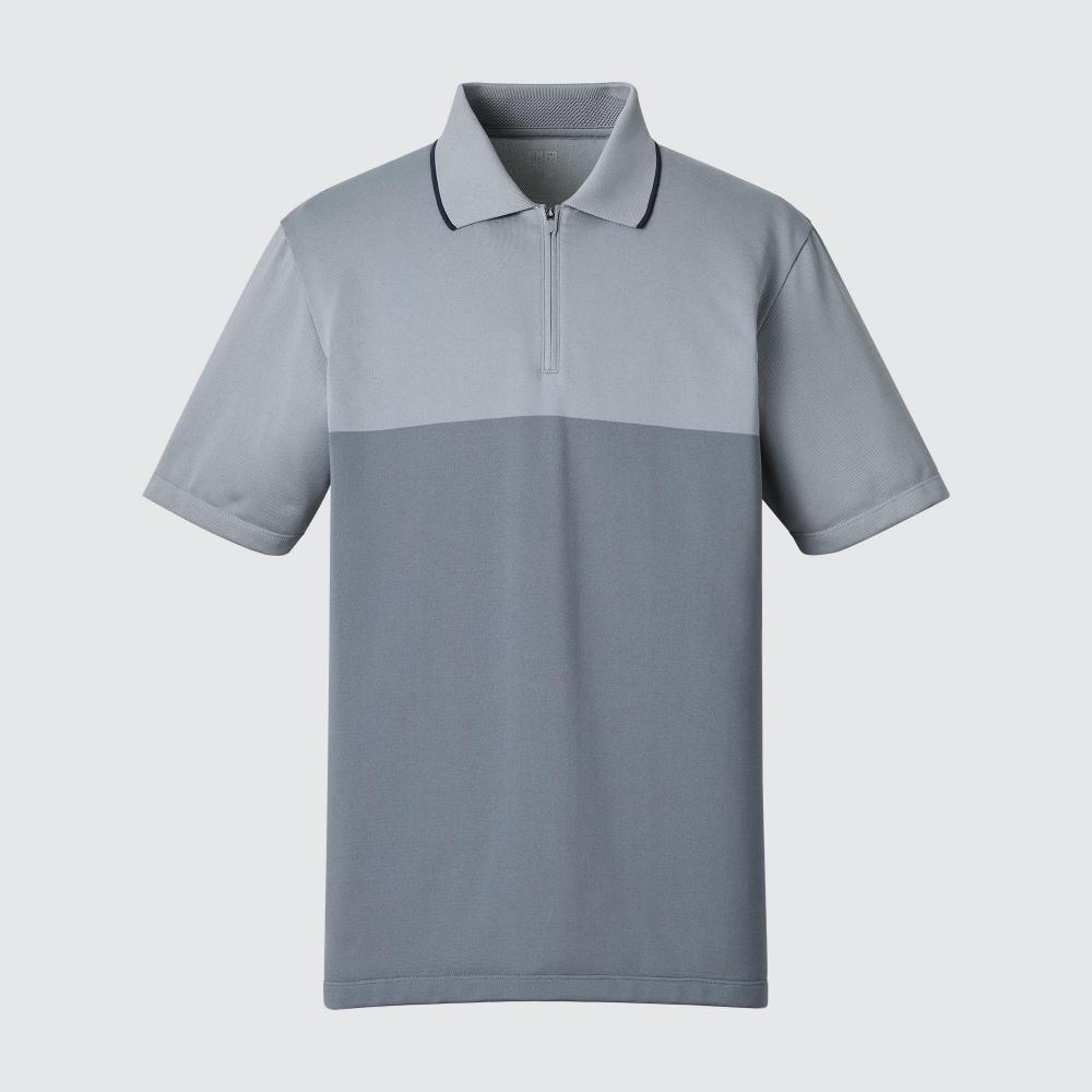 

Рубашка поло UNIQLO DRY EX Half Zip с коротким рукавом 18 WINE/MEN XS