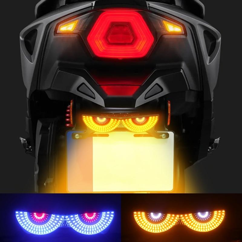 Bright LED Decorative Light for Motorcycle License Plate Universal Compatibility Water Resistant Dustproof Simple Setup DIY