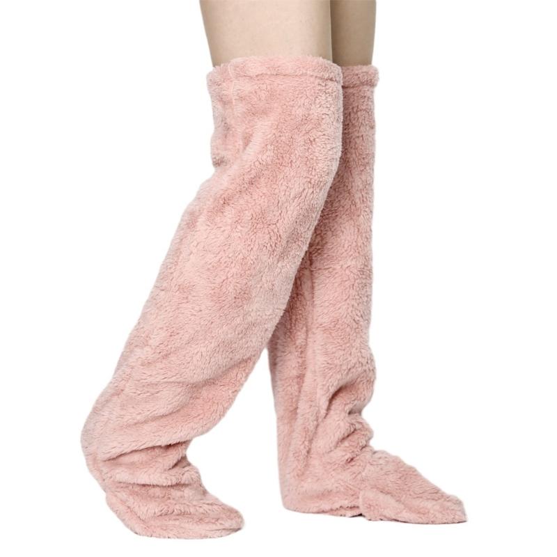 Over Knee Highs Fuzzy Socks Stockings Soft Warm 13 Colors Alternative for Winter and Autumn Cold Weather Heated your Leg