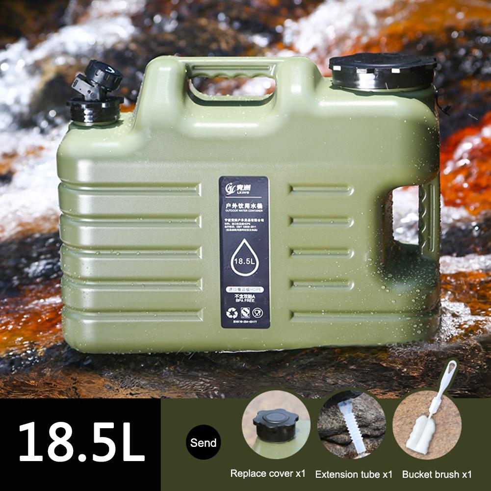 18.5L/11L Camping Bucket Water Storage Large Capacity Water Bag with Detachable Faucet for Camping Fishing Picnic Water Drinking