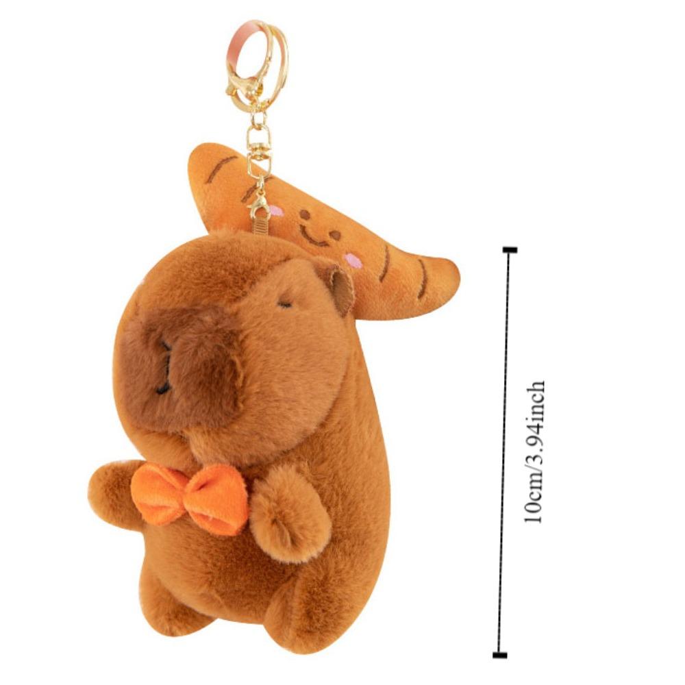 Stretchable Plush Couple Keychains Rotatable Capybara Plush Doll Capybara Plush Keychain  Kids