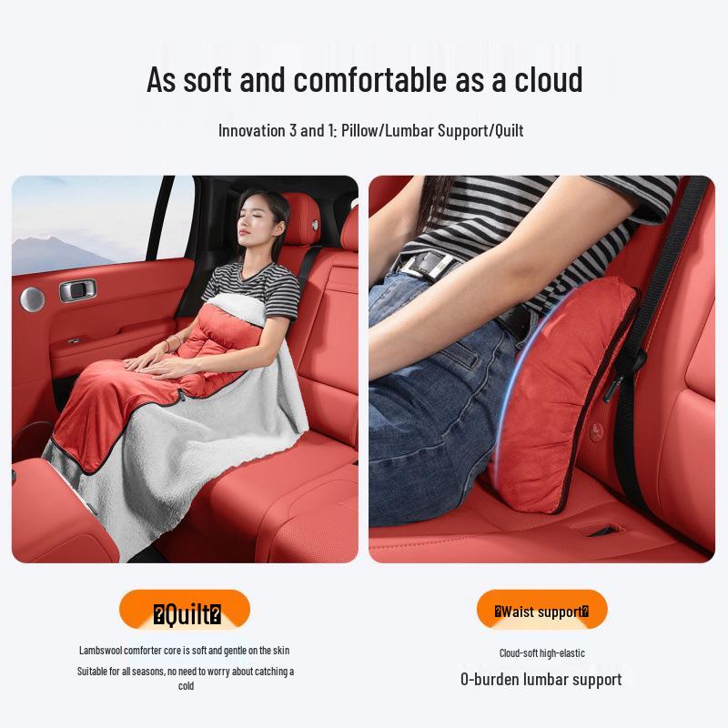 Flannel Headrest & Lumbar Support with Neck Pillow for Porsche Cayenne, Macan, 911, Panamera, 718, Taycan