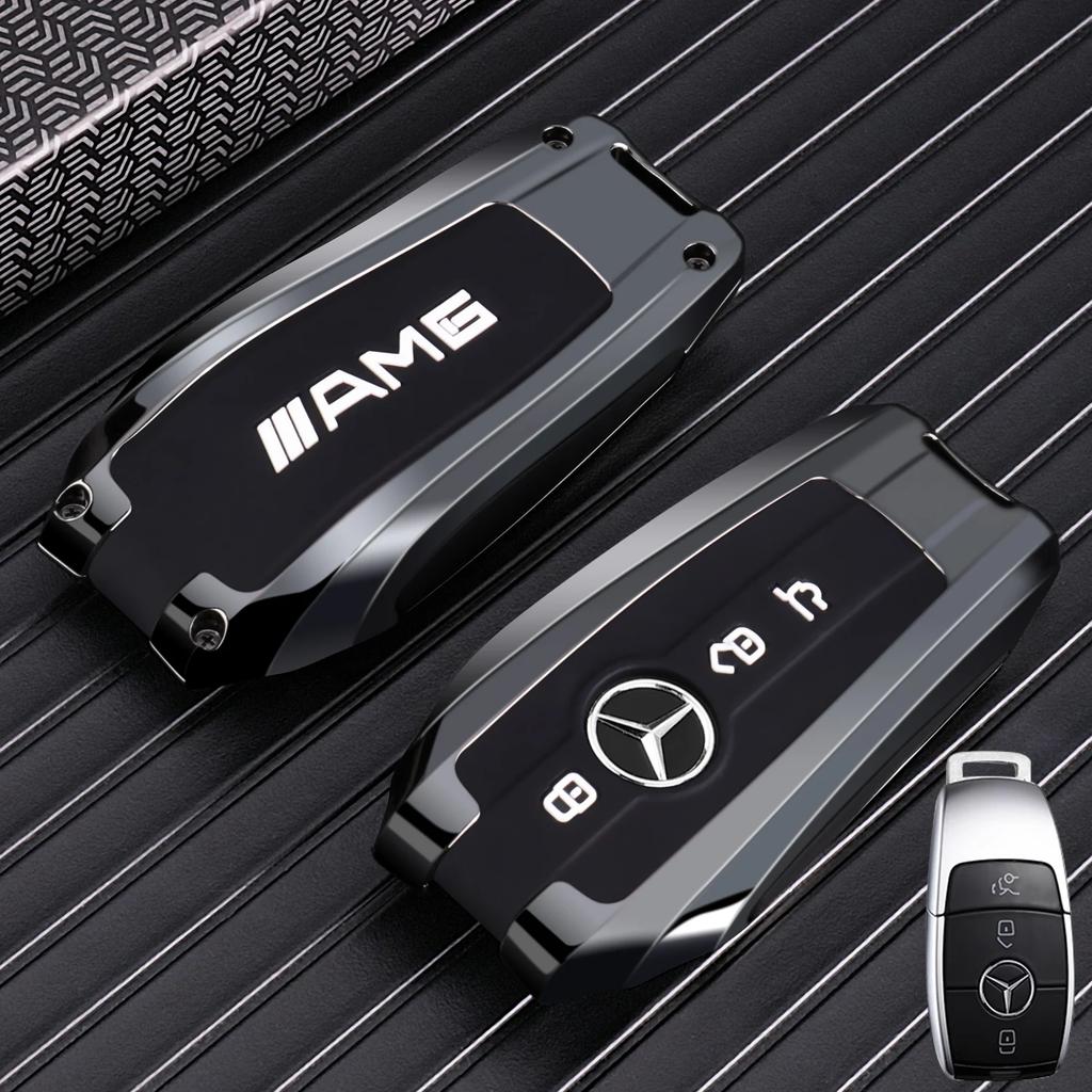 VFO1 Car Key Case Cover for Mercedes-Benz A B C E G S Class CLA CLS GLA GLB GLC GLE GLS EQA EQB EQC 3 Buttons Auto Accessories
