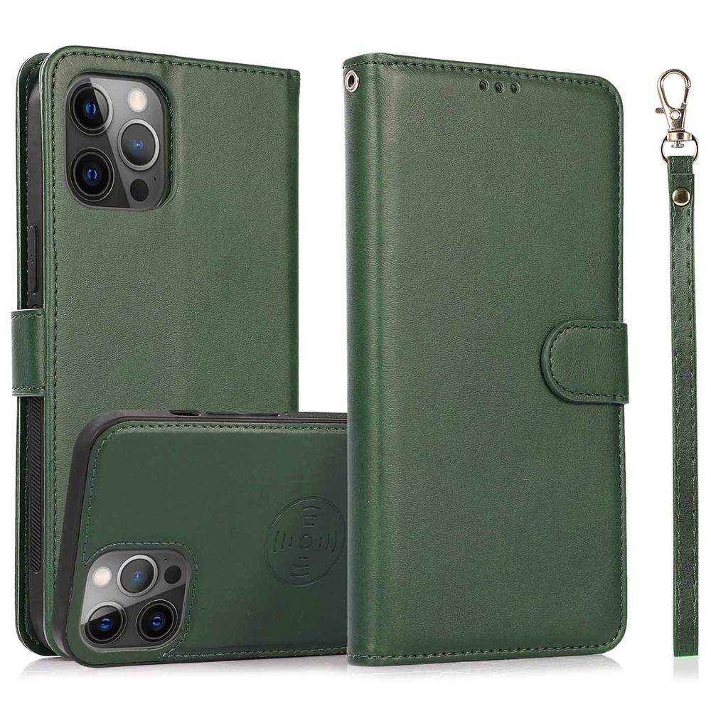 For iPhone 16 Pro Case Magnetic Detachable 2-in-1 Wallet Stand PU Leather Phone Cover