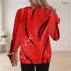 Women Plus Size Polka Dot Printed Round Neck Long Sleeve Ribbed Cuffs White Pullover Sweatshirt