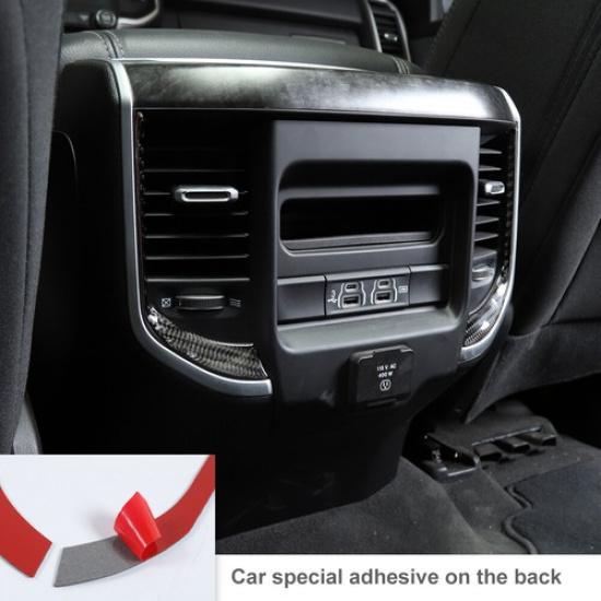 Rear Air Conditioner Vent Trim Decoration Strip for 2018+ Dodge Ram 1500 Carbon