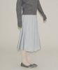 SALON DE YOHN Grace Satin Pleated Skirt_ Silver