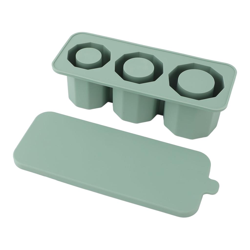 Ice Cube Tray For Tumbler Easy To Release Silicone Hollow Cylinder Ice Mold with Lid for Freezer