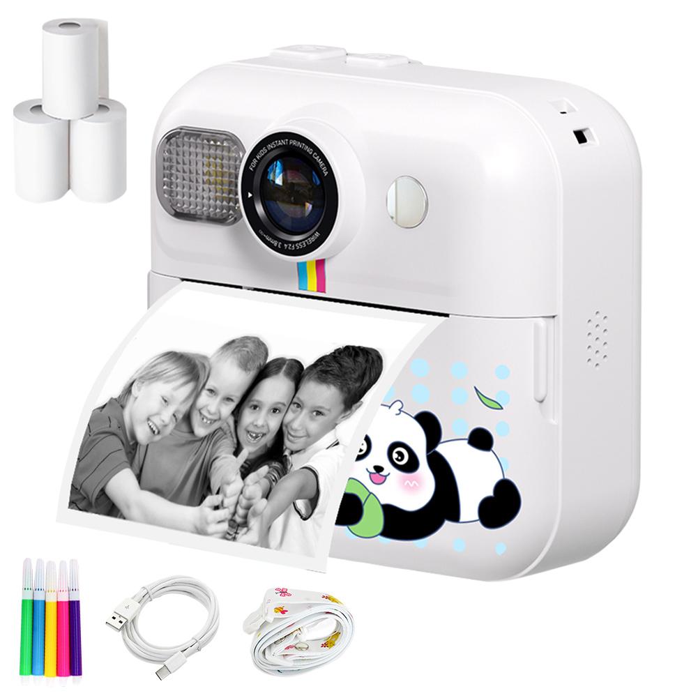 Kids Mini Instant Print Digital Camera with 48MP and 1080P Video for Fun Photography and Creative Coloring