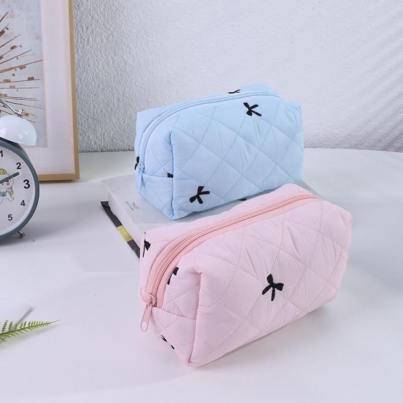 Cute Polyester Cosmetic Pouch With Butterfly Design For Travel And Daily Use