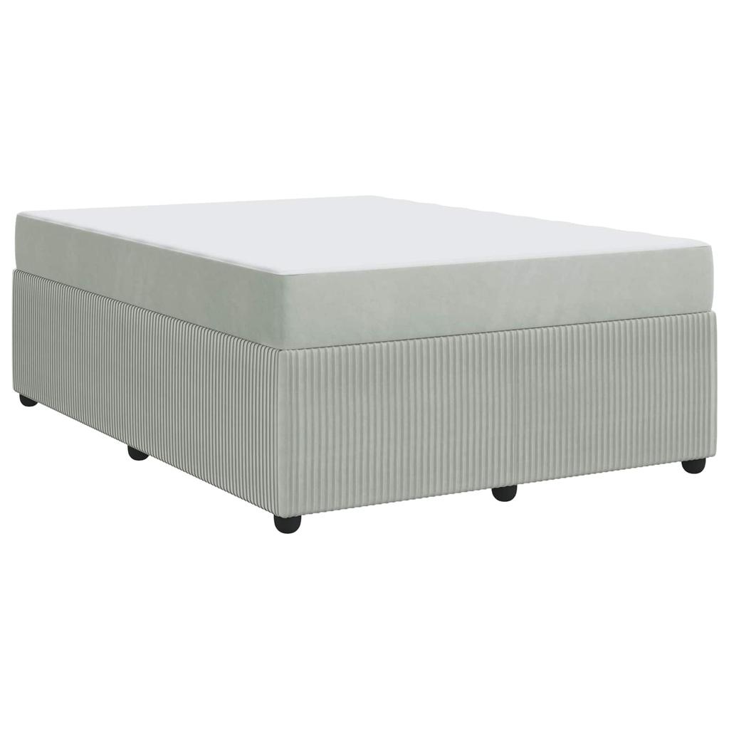 Bed Frame with Mattress Light Grey 160 X 200 Cm Fabric
