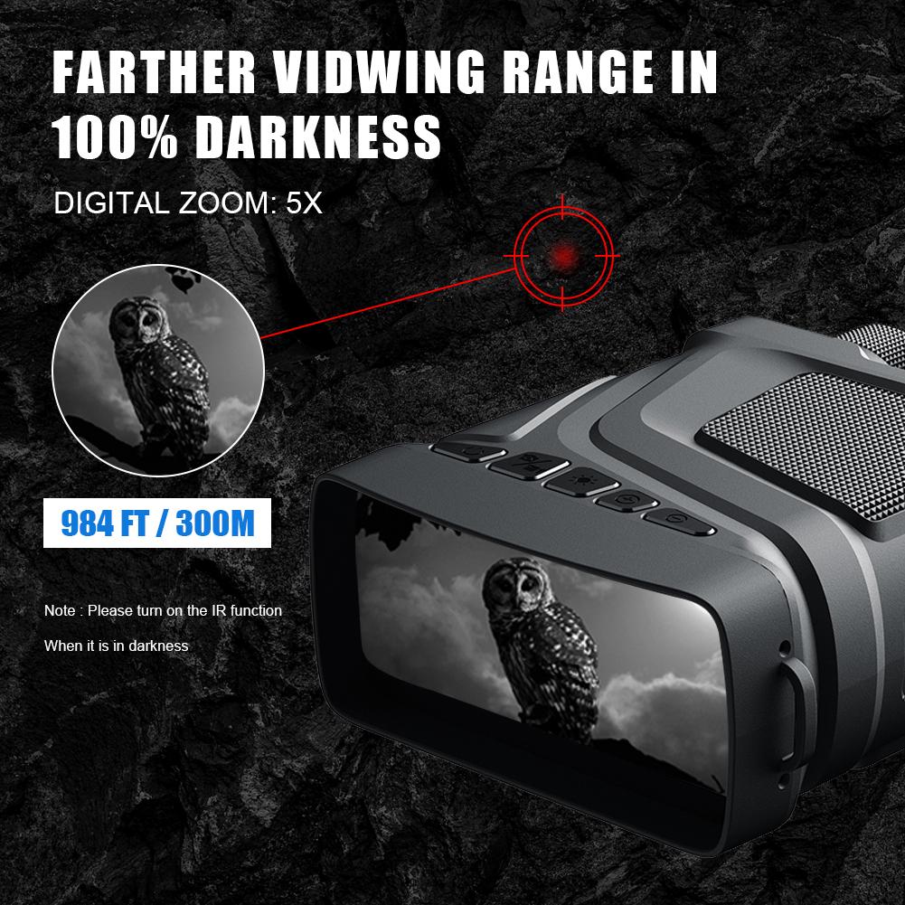 R12 1080p/4k Uhd 10m Pixels Telescope 5x Zoom Digital 300m Infrared Night Vision Binocular For Hunting Camping