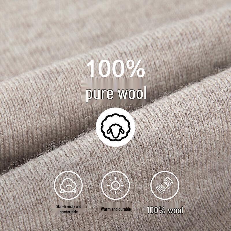 HLA Men's Pure Wool Round Neck Business Casual Sweater