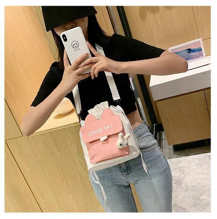 Korean version of children's bag 2025 autumn and winter shoulder bag simple rabbit oblique span bag trendy boys and girls baby versatile accessories