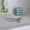 3PCS Fashion Advanced Korean Version Simple Frog Buckle Twist Clip Irregular Temperament Bead Metal Flat Hair Clip