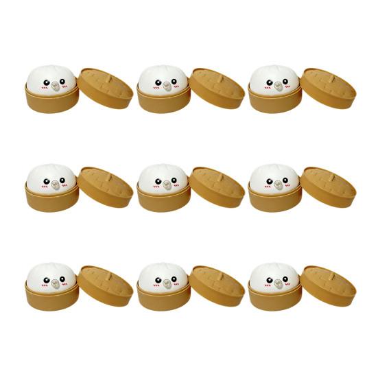 

12Pcs Bubble Blowing Steamed Bun Toy with Steamer Cartoon Dumpling Sensory Pinch Fidget Toy Stress Relief Relaxation Decompression Tool 12pcs білий