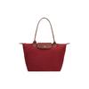 Le Pliage 31 Minimalist Snap Zipper Closure Recycled Canvas With Leather Trim Tote Bag Shopping Bag Women Tote Red 1899089P59